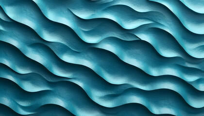 Fototapeta premium Abstract wavy pattern in shades of blue, creating a sense of depth and movement. The design features smooth curves and textured lines, ideal for backgrounds or modern art.