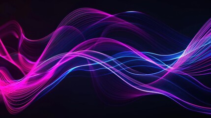 Abstract Wavy Lines in Vibrant Neon Colors