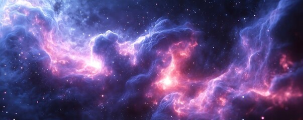 Naklejka premium Cosmic Nebula with Stars - 3D Illustration
