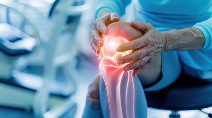 A person experiencing knee pain while exercising, highlighting the importance of joint health and proper fitness techniques.