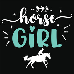 Horse girl horses riding typography tshirt design