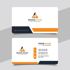Creative modern yellow business card design, name card corporate visiting card and simple clean template vector design