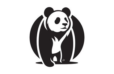 Panda of a silhouette vector illustration