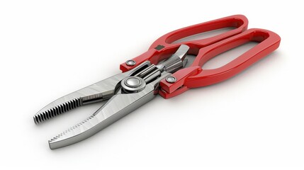 Wire cutters, 3D illustration, realistic, isolated on white background