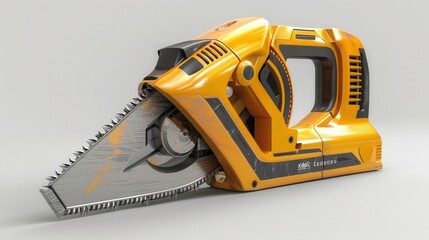 Naklejka premium Circular saw, 3D illustration, realistic, isolated on white background