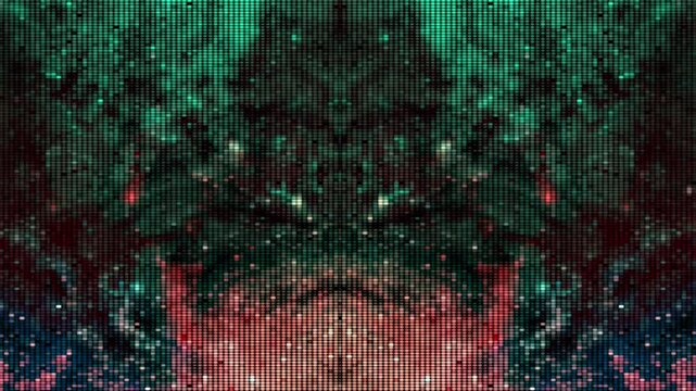 Abstract pixelated images in motion