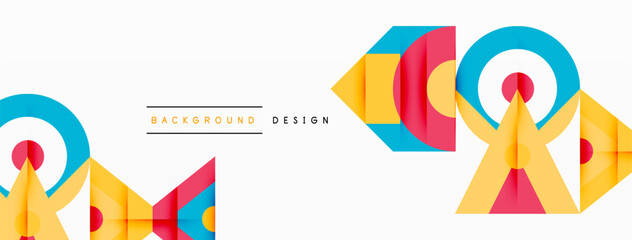 Colorful circle and triangle abstract background. Template for wallpaper, banner, presentation, background