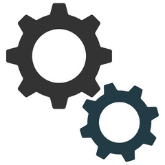Setting gears icon isolated on white background.
