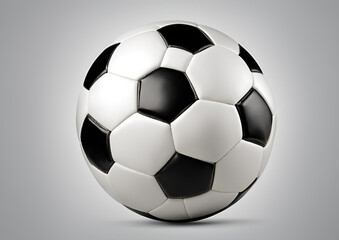 Fototapeta premium Soccer ball isolated on a white background, with clipping path and full depth of field.