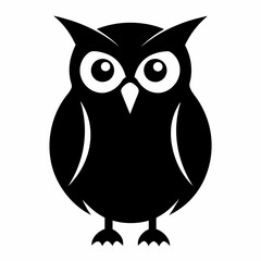 Fototapeta premium Owl on a branch isolated on white, owl vector illustration, bird on a branch vector art, owl silhouette, bird vector icon, owl on a branch vector, eps, owl on a branch cartoon