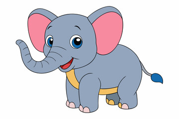 Fototapeta premium Elephant vector art illustration on a white background