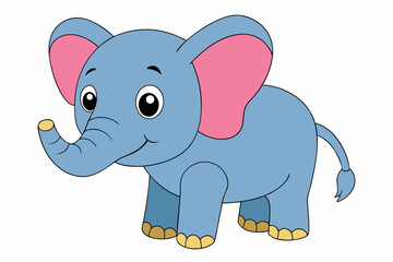 Elephant vector art illustration on a white background