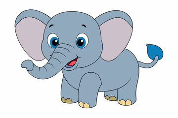 Elephant vector art illustration on a white background