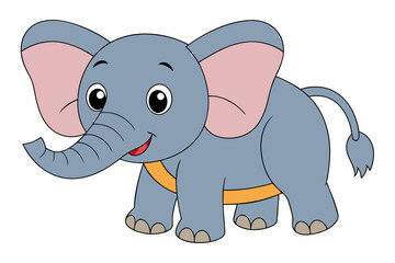 Elephant vector art illustration on a white background