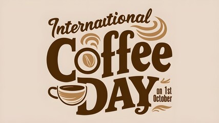 Elegant International Coffee Day Logo Design for Celebrating Coffee Culture Worldwide