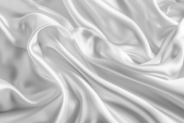Obraz premium Elegant abstract white satin fabric with delicate waves on light key background
