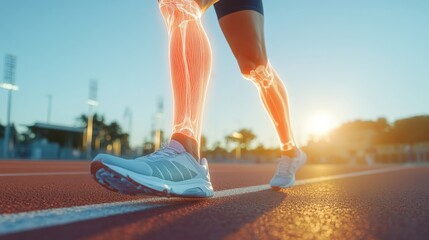 Muscles of a runner animation 3D.