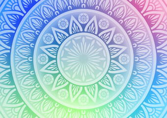 Mandala soft blue geometric beautiful background