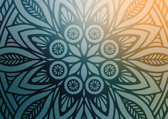 Blue line mandala geometric pattern background