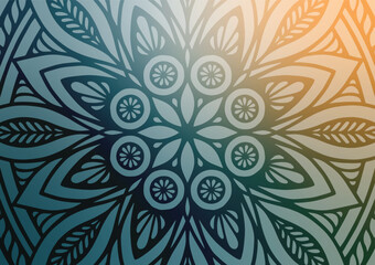 Blue line mandala geometric pattern background