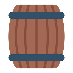 Wooden barrel icon for beer storage.