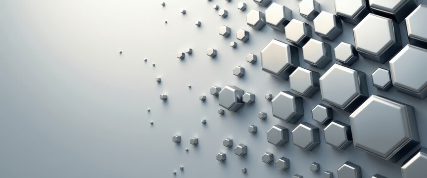 Abstract hexagonal pattern on a gray background.