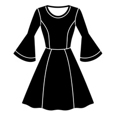 Dress icon silhouette vector illustration