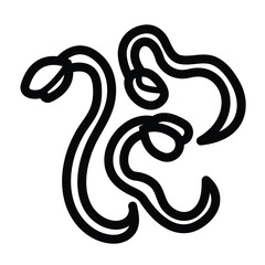 Obraz premium Bean sprouts vegetable icon illustration isolated on square white background. Simple flat outlined cartoon art styled drawing.