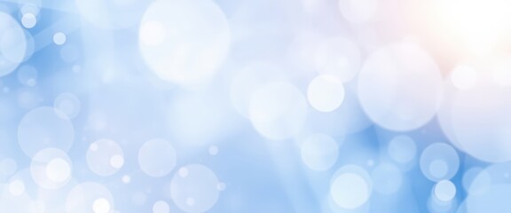 Fototapeta premium Abstract Blue and White Bokeh Background.
