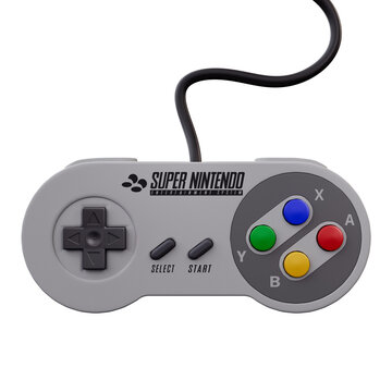 Retro Super Nintendo Controller SNES, isolated