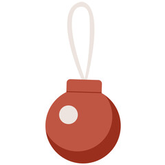 red christmas ball isolated on white background