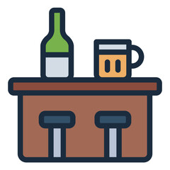 Bar counter icon for Oktoberfest celebration.