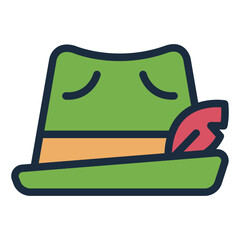 Tyrolean hat icon for traditional Bavarian wear.