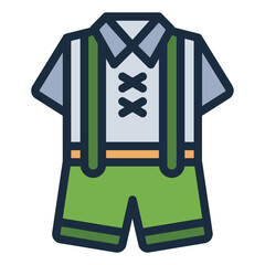 Lederhosen icon for traditional German clothes.