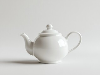 A white porcelain teapot on a white background