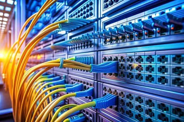 A network of cables with different colors and sizes