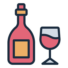 Wine italian alcohol icon