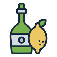 Limoncello italian alcohol icon