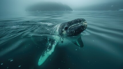 Narwhal in the Misty Waters