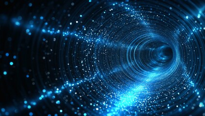 Obraz premium Abstract blue light speed background with glowing lines.