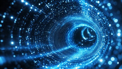 Obraz premium Abstract blue light speed background with glowing lines.