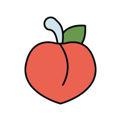 peach color line icon with white background vector stock illustration