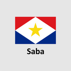 Saba flag design vector illustration on a gray background for graphic and web design.
