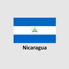 Nicaragua flag design vector illustration on a gray background for graphic and web design.