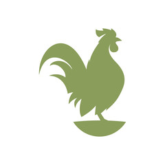 Logo silhouette rooster logo simple design