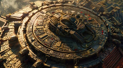 Obraz premium Azteca Calendar in Mexico City showcasing Aztec Heritage and Culture