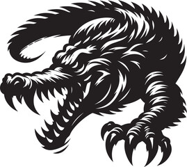 Crocodile Silhouette isolated on white background Minimalist crocodile vector shape
