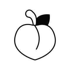 peach glyph icon with white background vector stock illustration