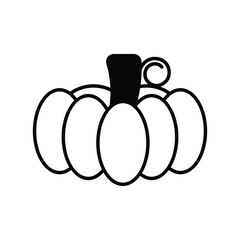 pumpkin glyph icon with white background vector stock illustration