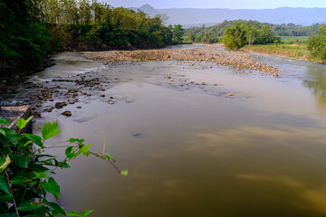 River view with calm water during the day 